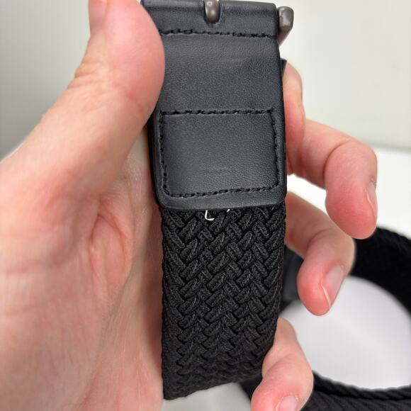DU/ER Performance Polyester Belt Black Stretch Woven Silver 37" end to end - Picture 3 of 4